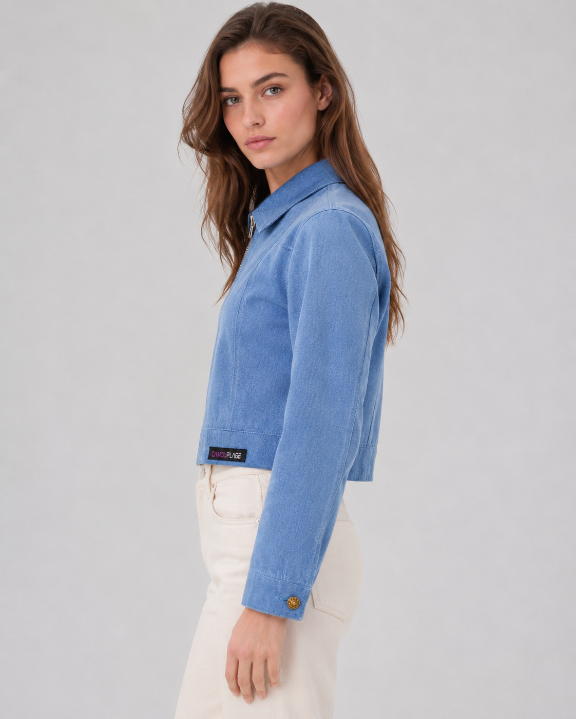 Cropped Denim Jacket - Image 7