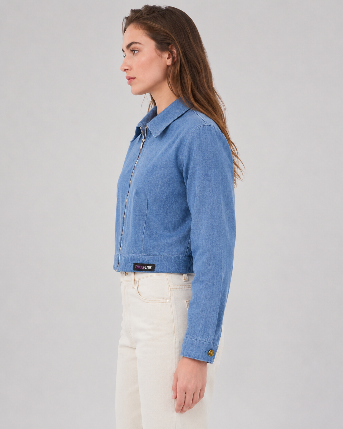 Cropped Denim Jacket - Image 6