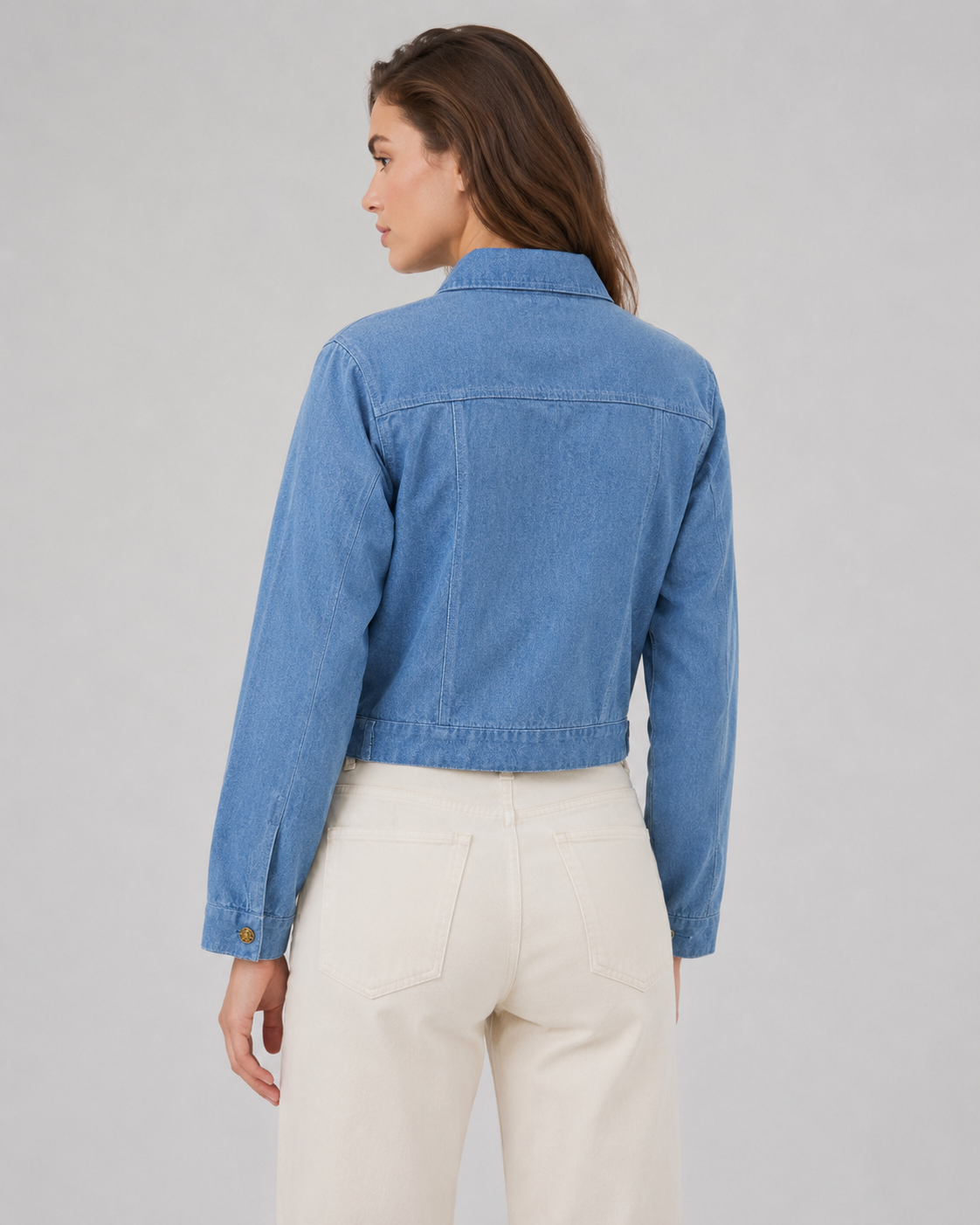 Cropped Denim Jacket - Image 5