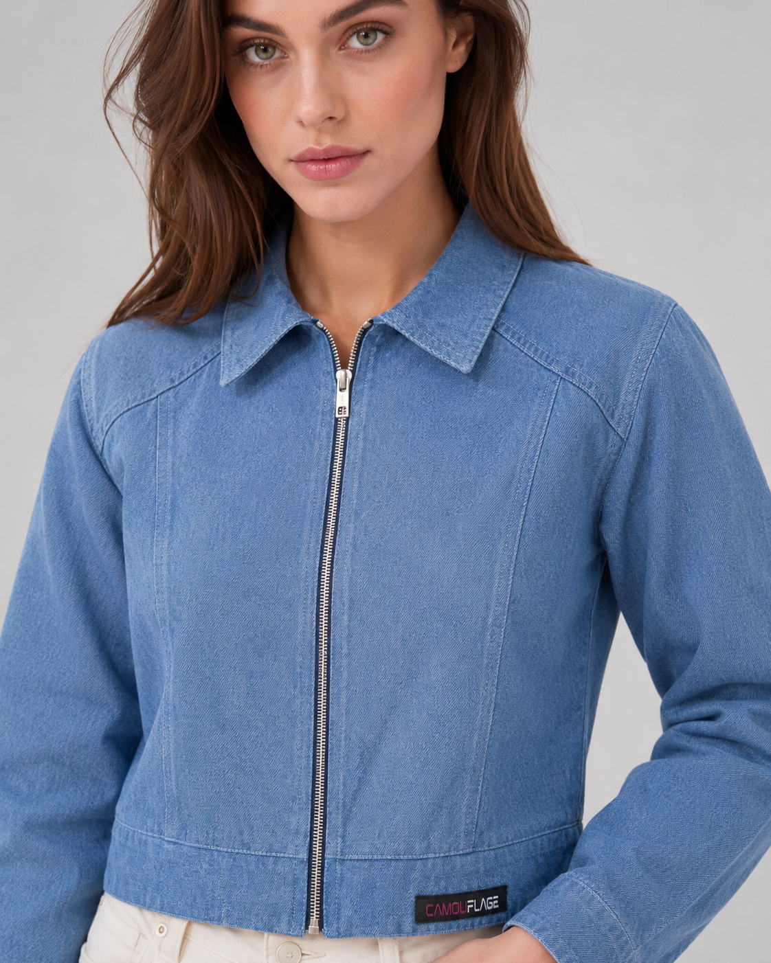 Cropped Denim Jacket - Image 3