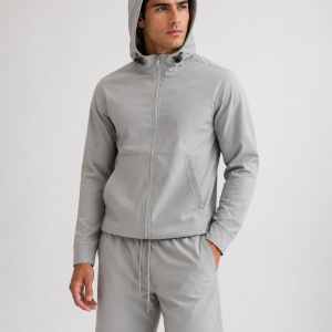 Hooded Zip-Up Jacket & Shorts Men Set
