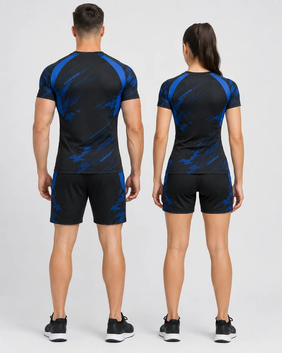 Back View of Custom Unisex Activewear Set for OEM Sportswear Manufacturing