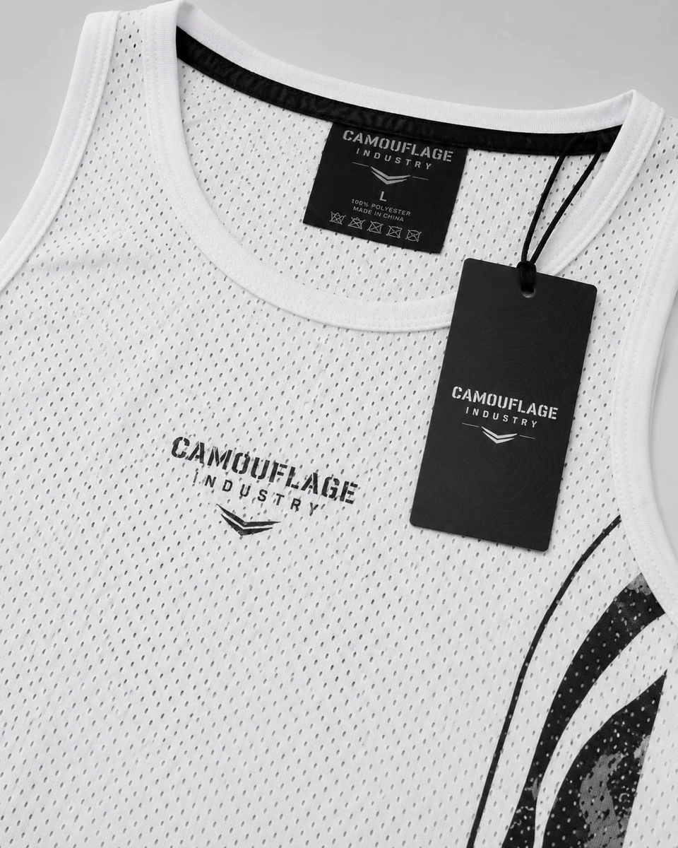 Custom logo branding on OEM fitness tank top