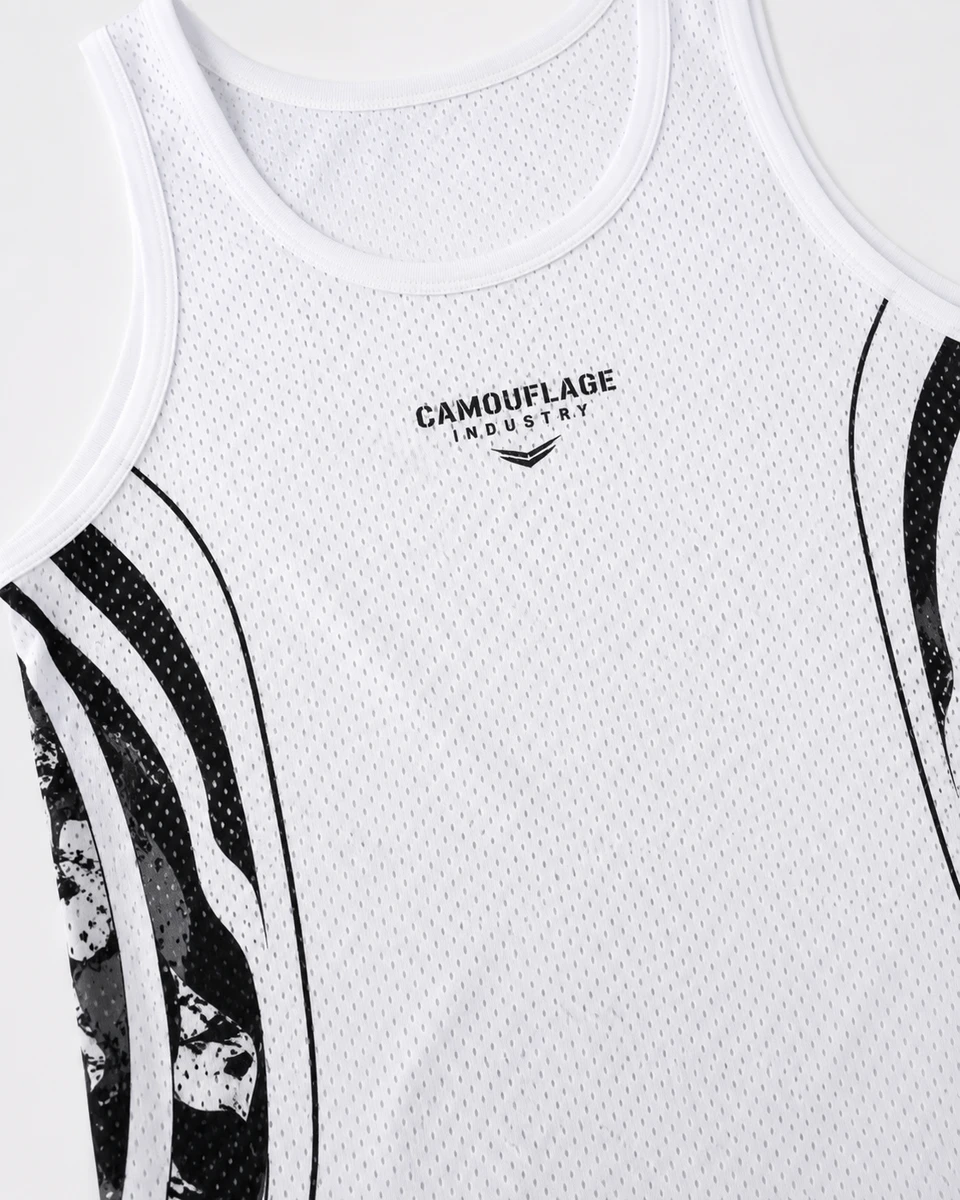 Close-up of premium moisture-wicking fabric used in custom fitness tank tops