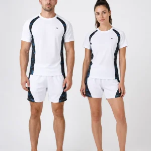 Front view of custom unisex training activewear set manufactured for private label fitness brands