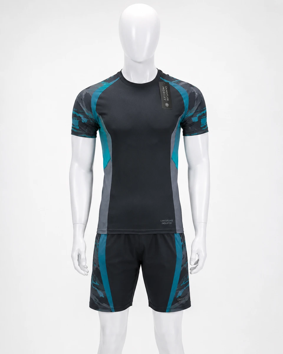 Premium custom unisex performance activewear set front view for OEM manufacturing