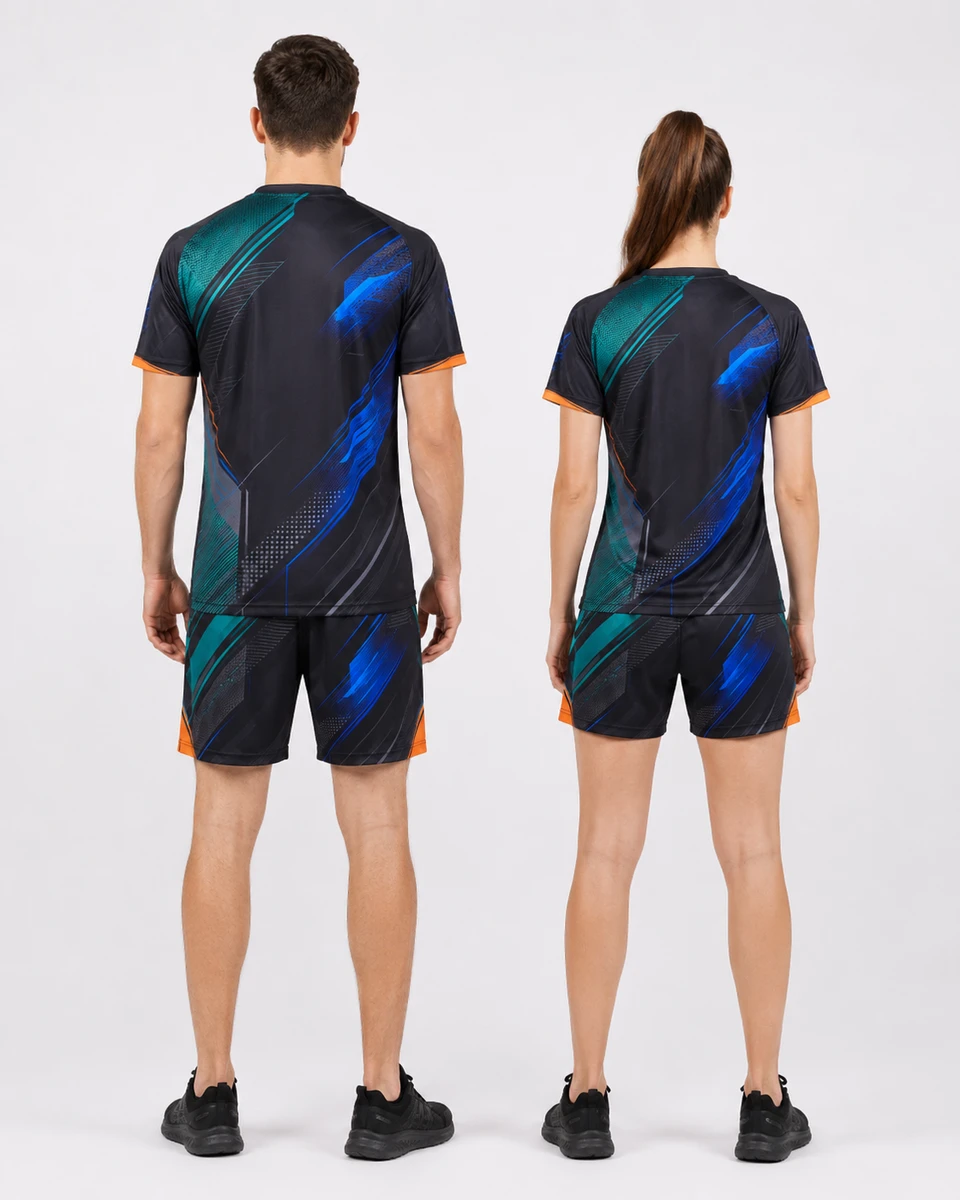 Back view of custom athleisure activewear set for OEM manufacturing