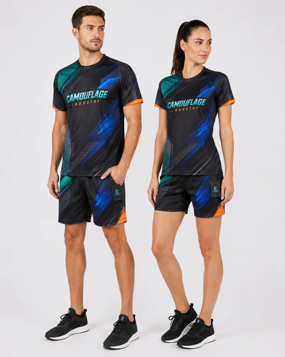 Side profile of premium custom athleisure activewear set