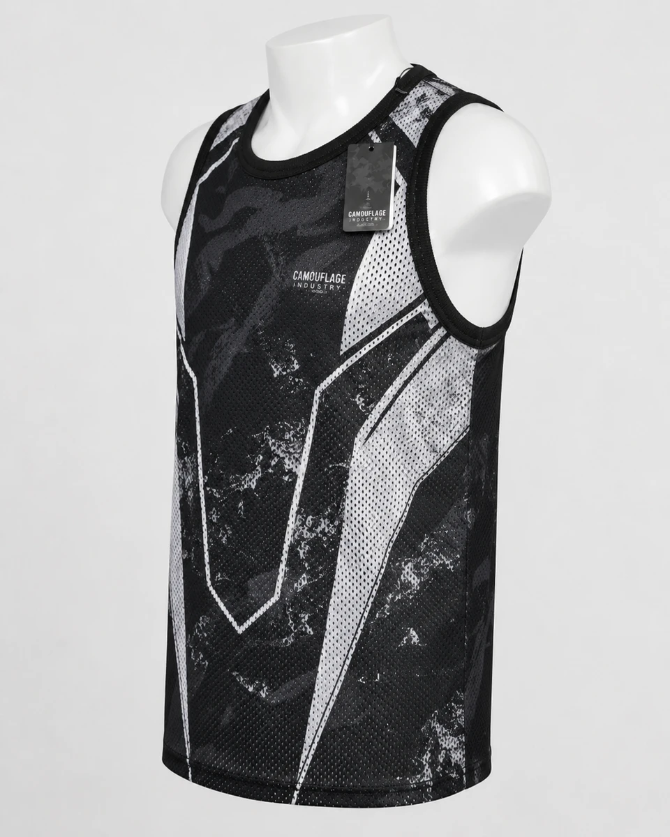 Side profile of premium custom workout tank top