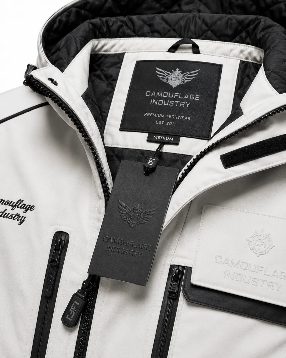 Custom embroidery and branding on outdoor jacketx